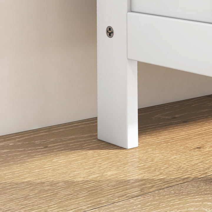 Narrow Shoe Cabinet with 3 Flip Drawers - White