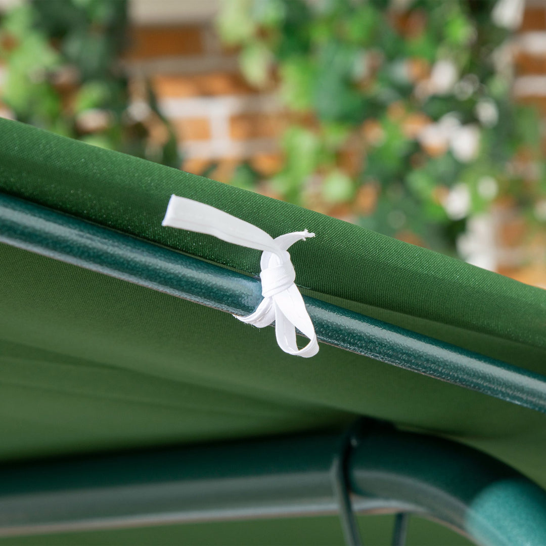 3-Seat Swing Chair Garden Swing Seat with Adjustable Canopy for Patio, Green