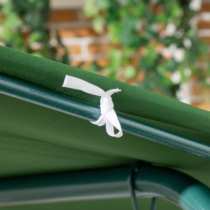 3-Seat Swing Chair Garden Swing Seat with Adjustable Canopy for Patio, Green