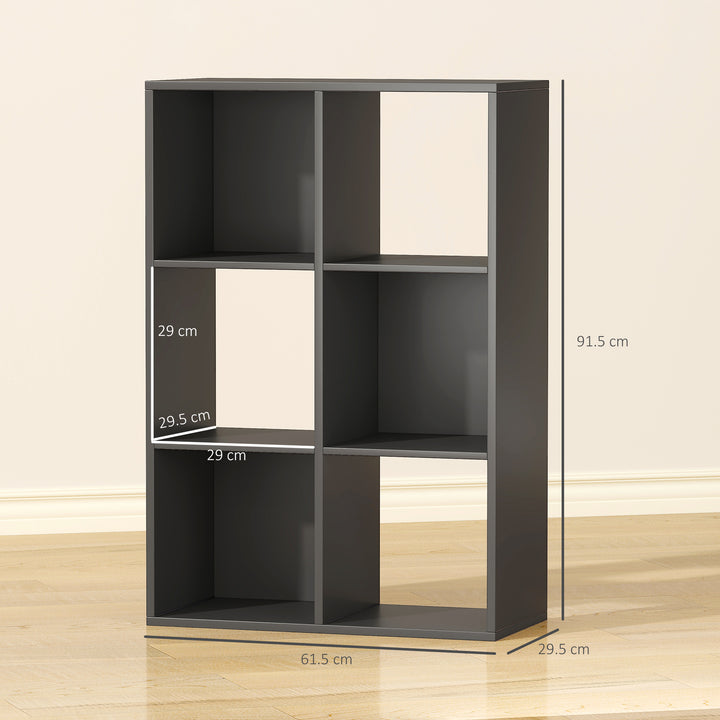 6-Cube Bookshelf - Black