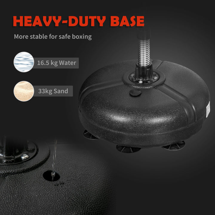 Punching Bag with Stand, 132-158cm Adjustable Height, for Teens, Red/Black