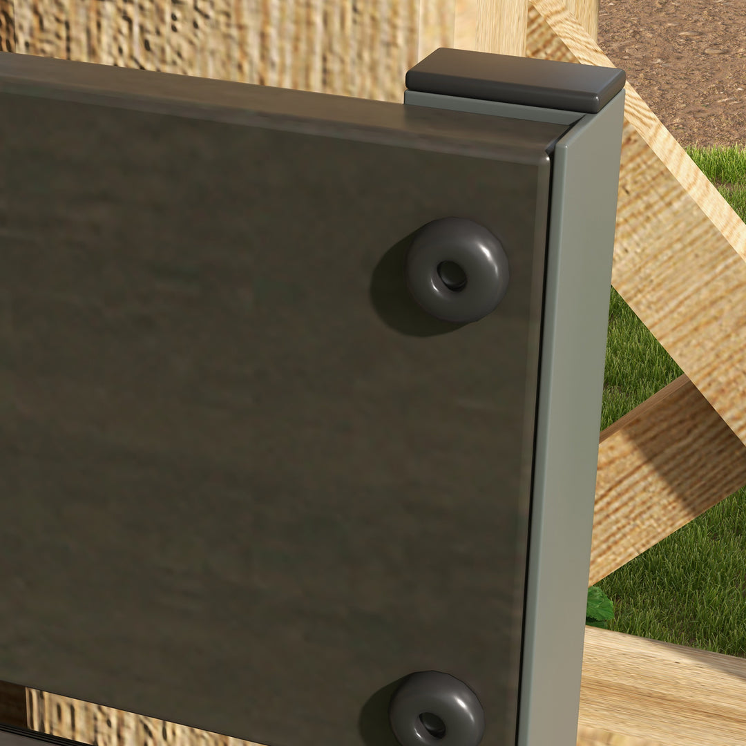 Raised Bed for Garden, Planter with Trellis for Climbing Plants, Vines, Planter Box with Drainage Gap, Black