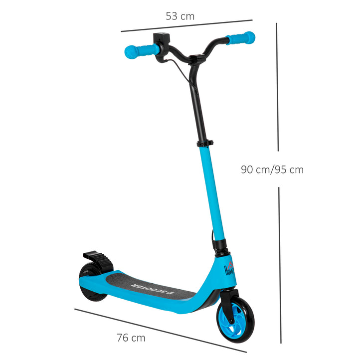 Electric Scooter, 120W Motor E-Scooter, Adjustable Height, Rear Brake for Ages 6+ Years - Blue