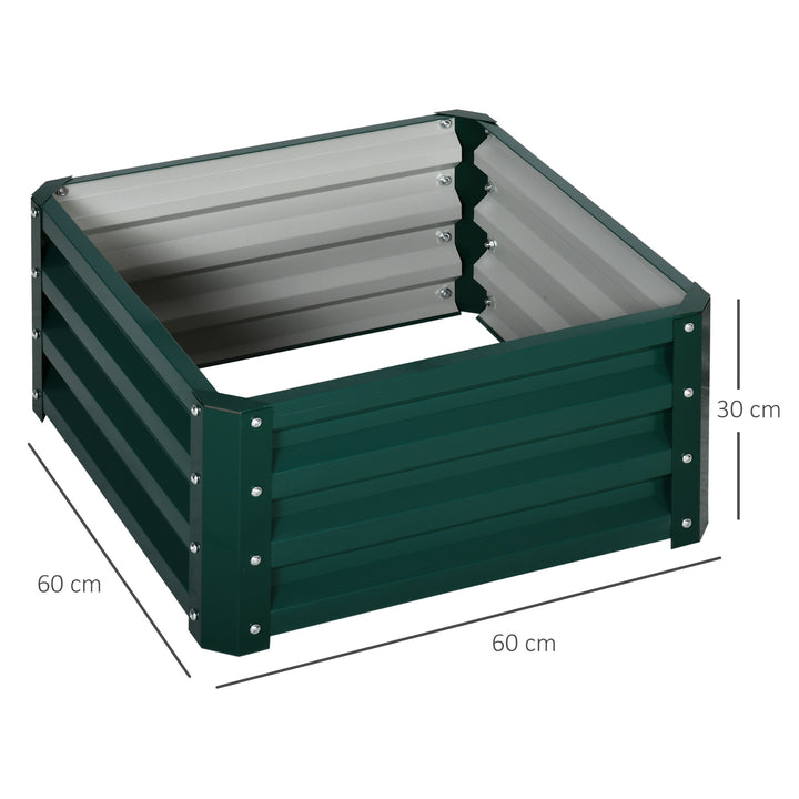 Set of Two 60 x 60cm Steel Planter Boxes - Green