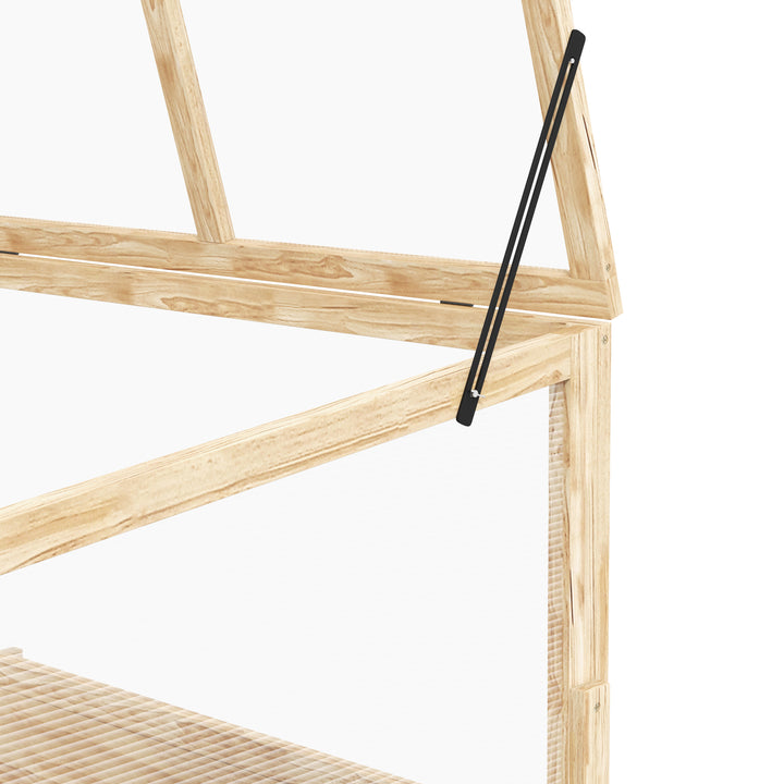 2-In-1 Wooden Greenhouse Planter Box - Natural