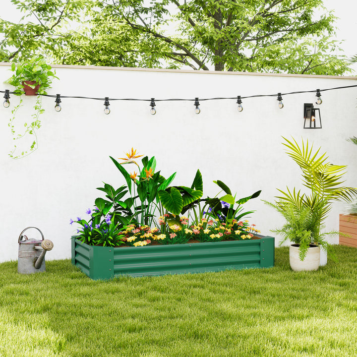 180 x 90cm Galvanised Steel Open Planter - Green