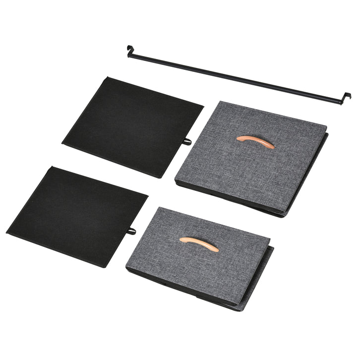 Chest of Drawers with Coat rack Steel Frame 5 Drawers Bedroom Hallway Home Furniture Black Brown