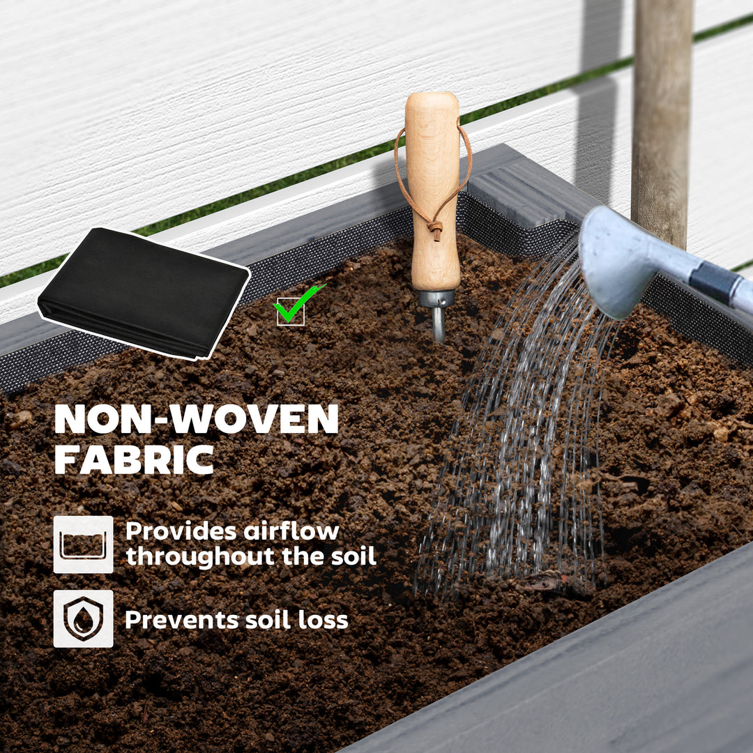 Wooden Two-Tier Raised Planter - Grey