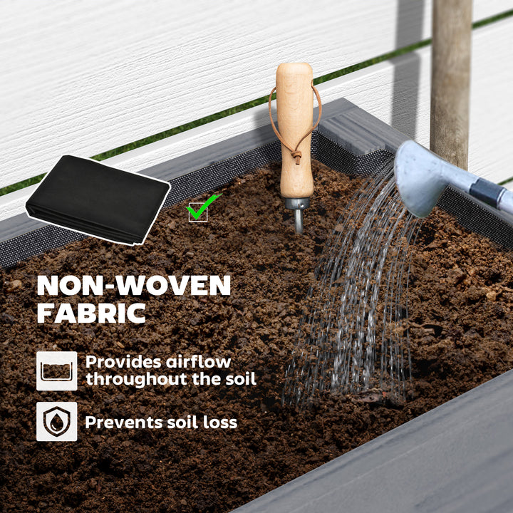 Wooden Two-Tier Raised Planter - Grey