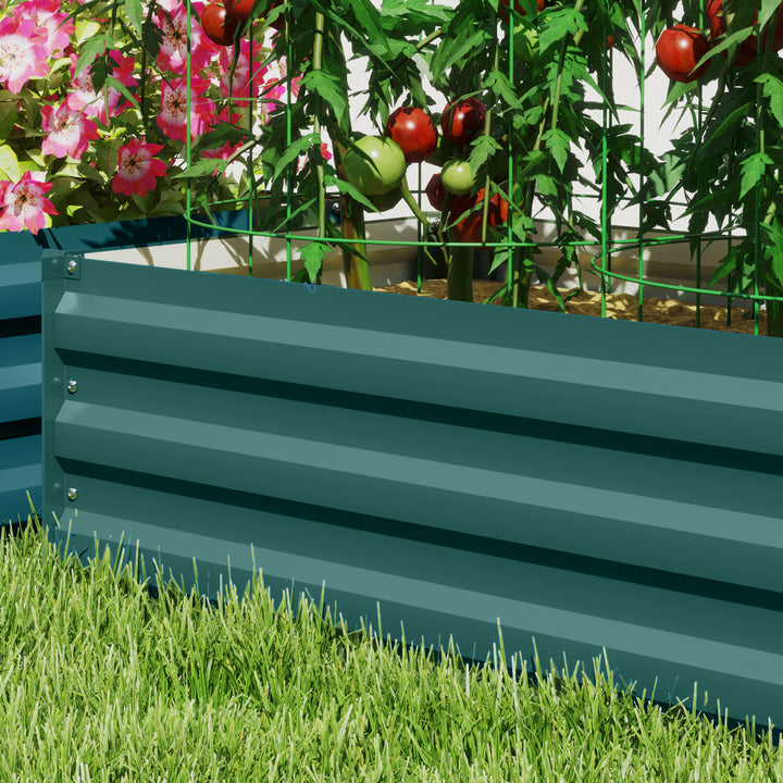 Set of Two 100 x 60cm Steel Planter Boxes -Green