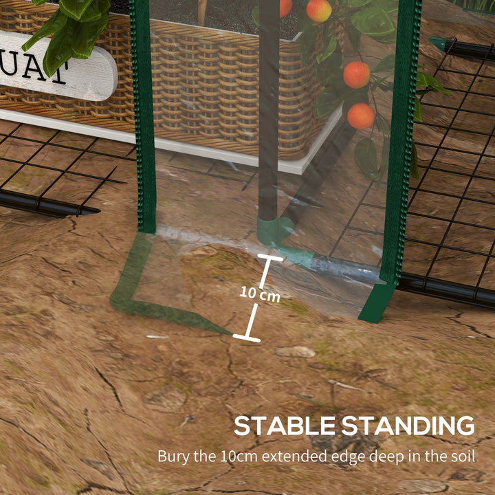 46 x 143cm Mini Lean-To Greenhouse, with Three Inner Shelves