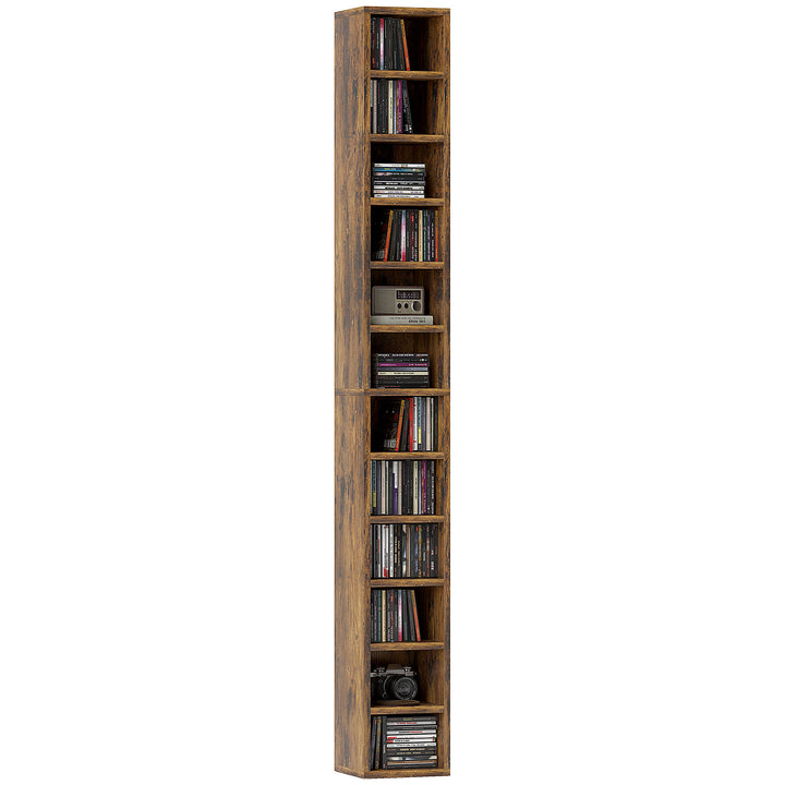 204 CD Tall Narrow Media Storage Tower - Rustic Brown