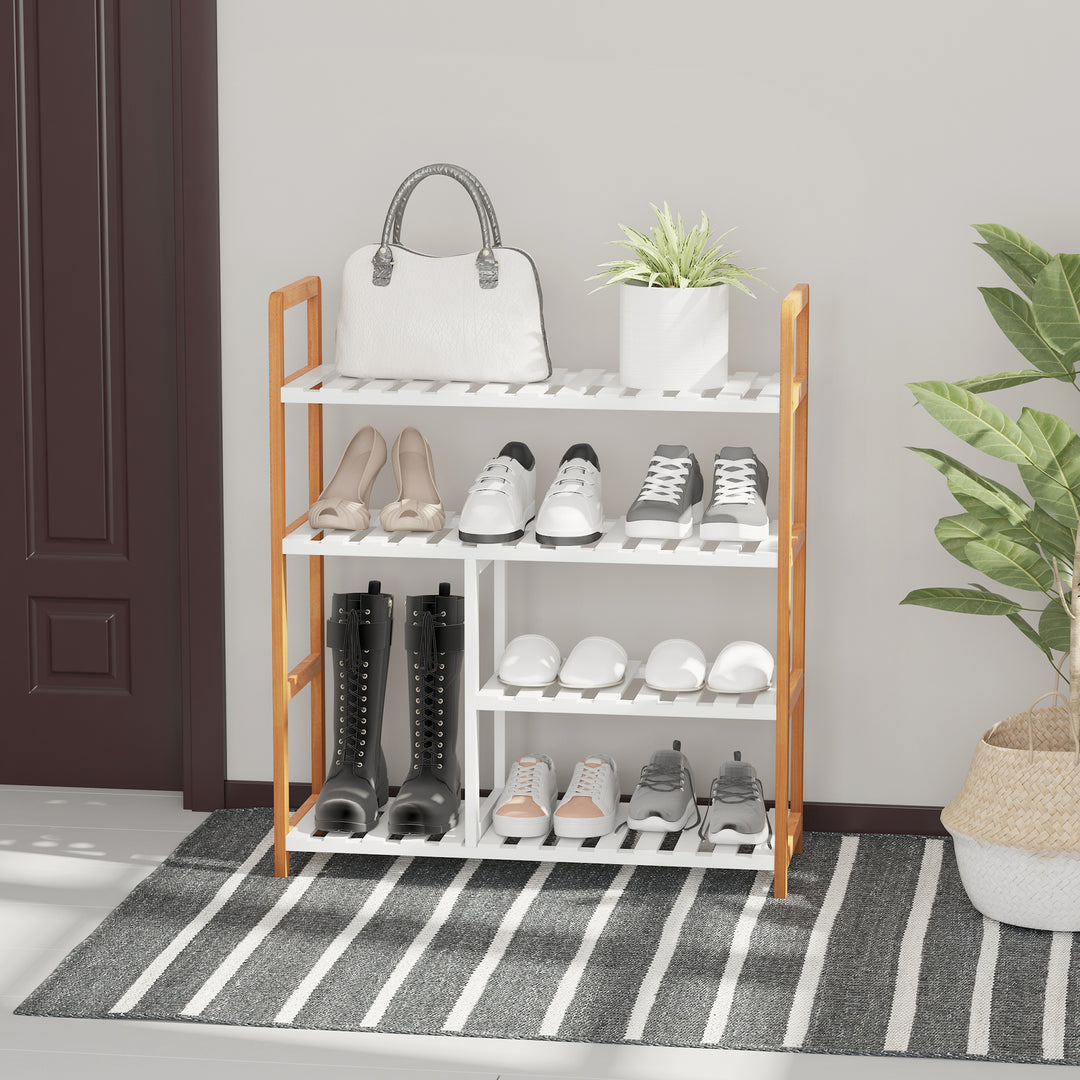4 Tier Shoe Racks Storage Stand Shelf Organizer Wood Frame 78 x 68 x 26 cm Hallway Furniture