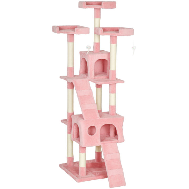 PawHut 173cm Cat Tree Scratching House, Activity Play Centre, Pink