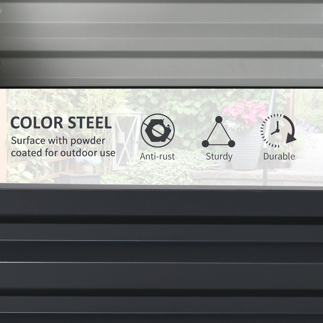 Set of Two 60 x 60cm Steel Planter Boxes - Grey