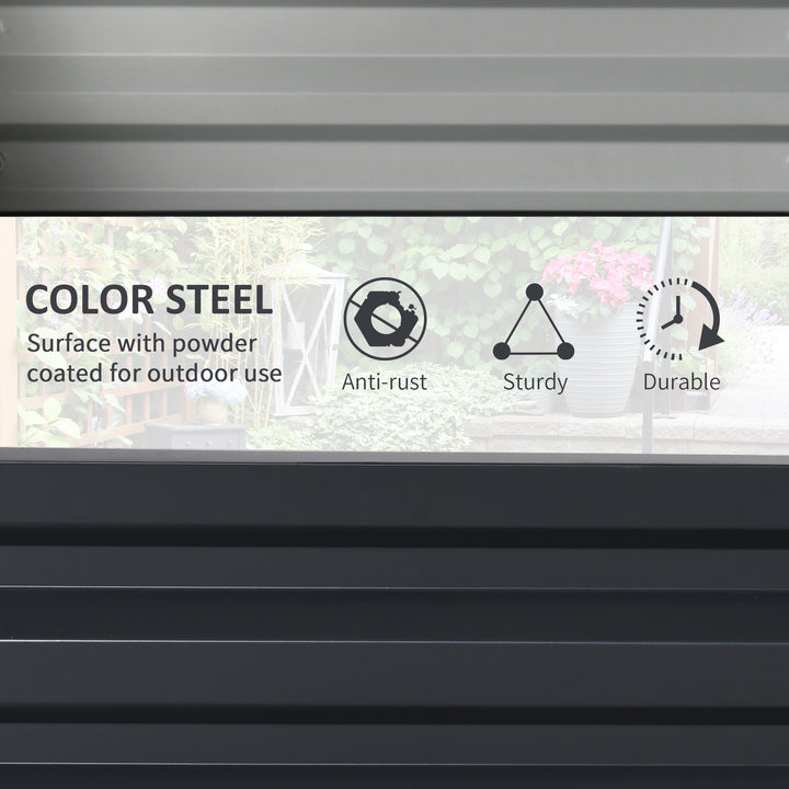 Set of Two 60 x 60cm Steel Planter Boxes - Grey