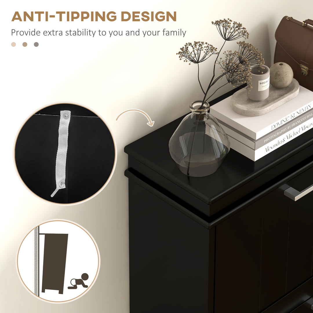 MCL Three-Drawer Minimalistic Shoe Cabinet - Black