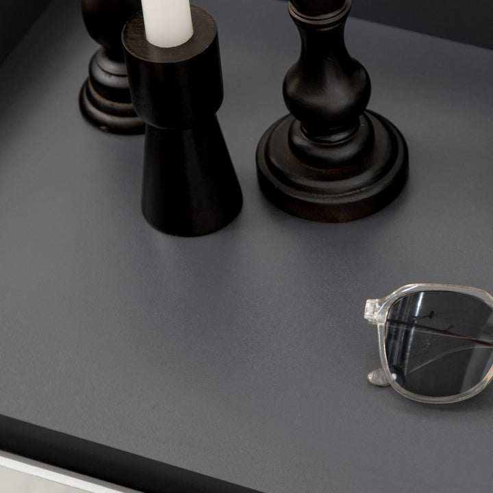 High Gloss Shoe Cabinet with White Doors and Open Shelves, Hallway Shoe Cupboard Storage Organiser for 15 Pairs of Shoes, Grey