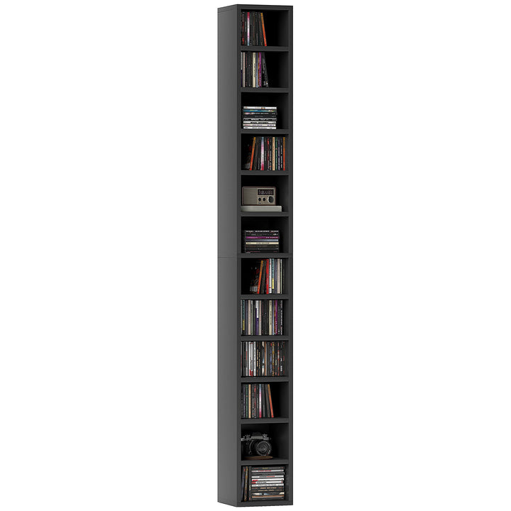 204 CD Tall Narrow Media Storage Tower - Black