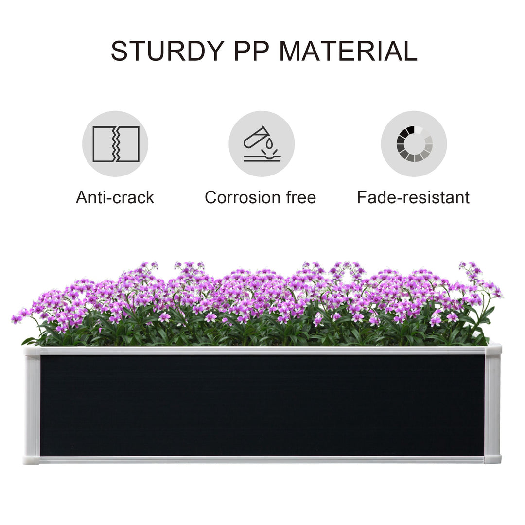 302L Raised Garden Bed, Weather-resistant PP Planter Box Containers for Outdoor Patio Plant Flower Vegetable, 120 x 90 x 30 cm