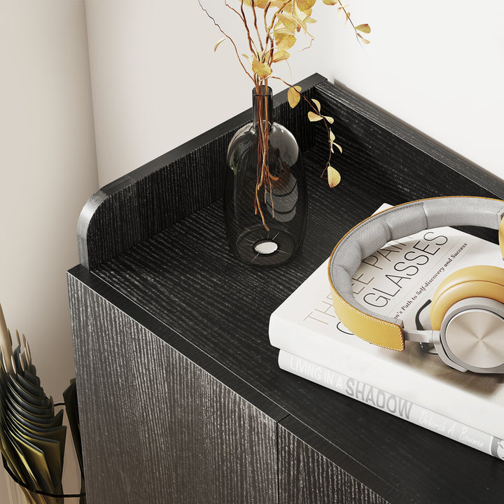 MCL Shoe Storage Cabinet with Adjustable Shelves - Black