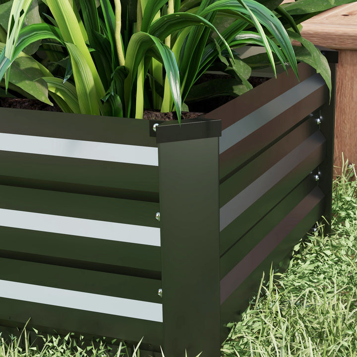 Set of Two 100 x 60cm Steel Planter Boxes - Grey