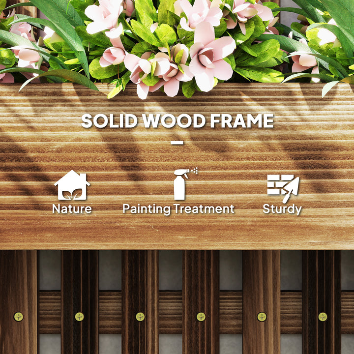 Wall-mounted Wooden Garden Planters with Trellis, Drainage Holes and 3 Planter Boxes for Patio, Carbonised