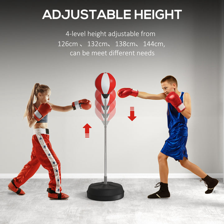 Punching Bag with Stand Boxing Bag Set with Adjustable Height, Red