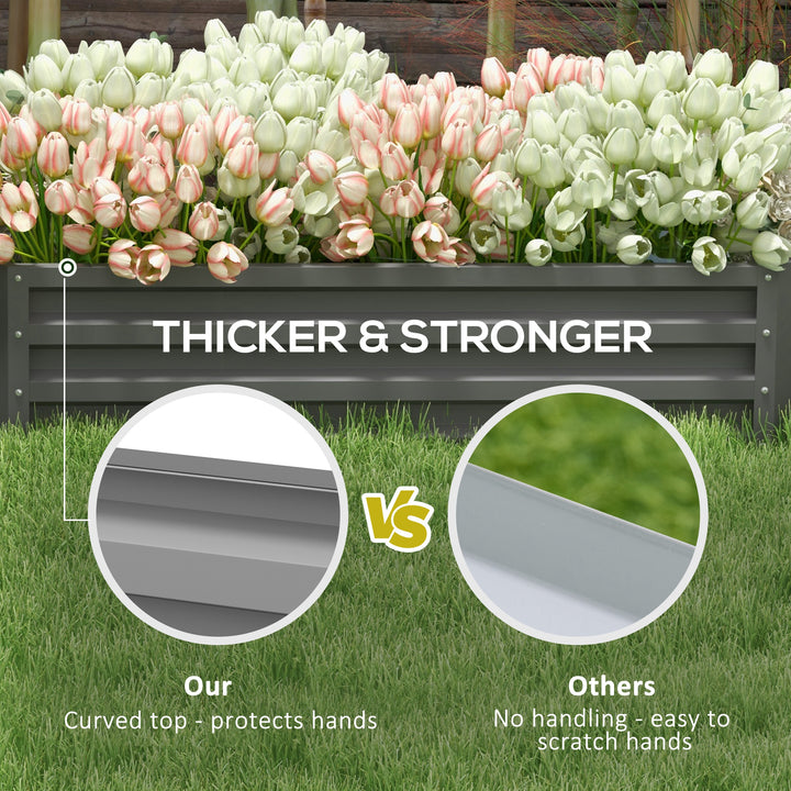 Rectangle Raised Garden Bed Box with Weatherized Steel Frame for Vegetables, Flowers, & Herbs, 120 cm x 60 cm x 30.5 cm, Light Grey