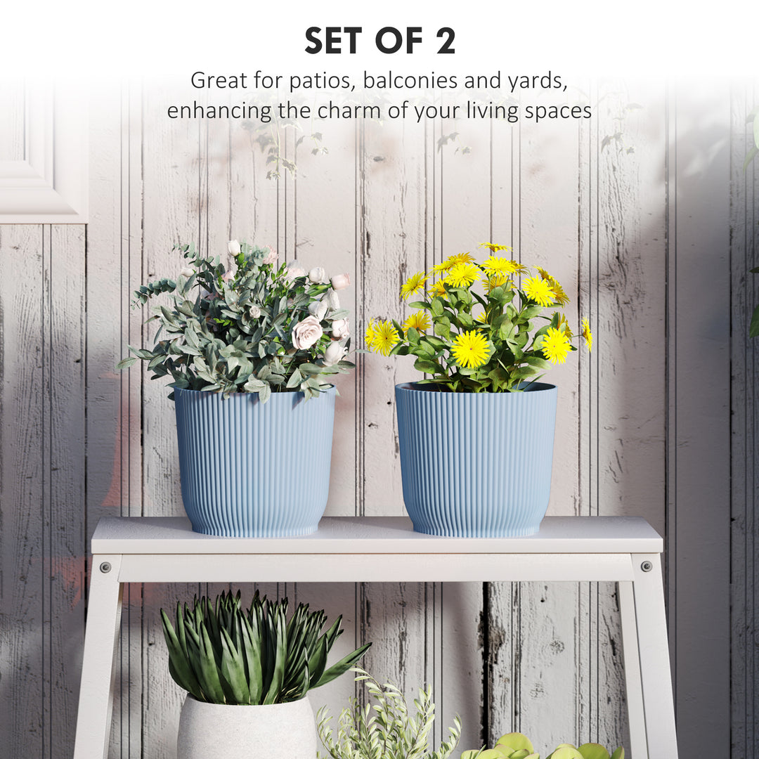 Set of Two Ф22cm Planters - Blue