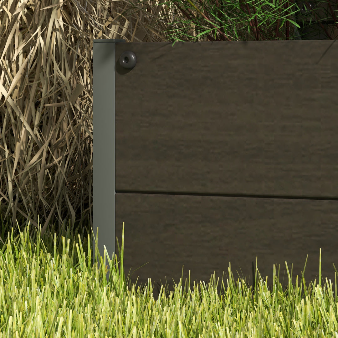 Raised Bed for Garden, Planter with Trellis for Climbing Plants, Vines, Planter Box with Drainage Gap, Black