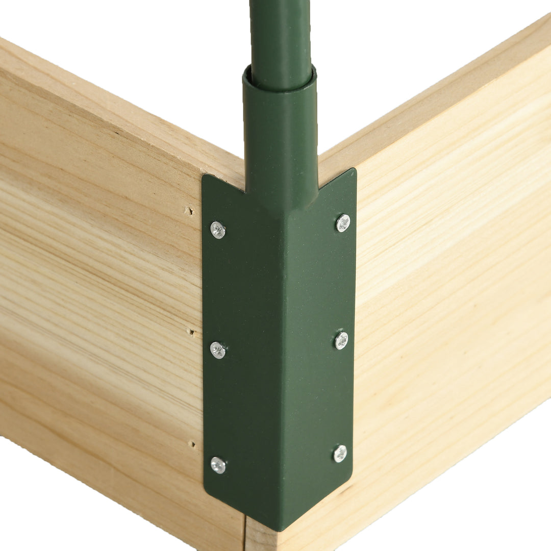 Raised Bed with Greenhouse, Wooden Garden Planter Box with PVC Cover, Roll Up Windows, Dual Use for Vegetables, Plants, Flowers, 115 x 80 x 54 cm, Natural Wood Effect