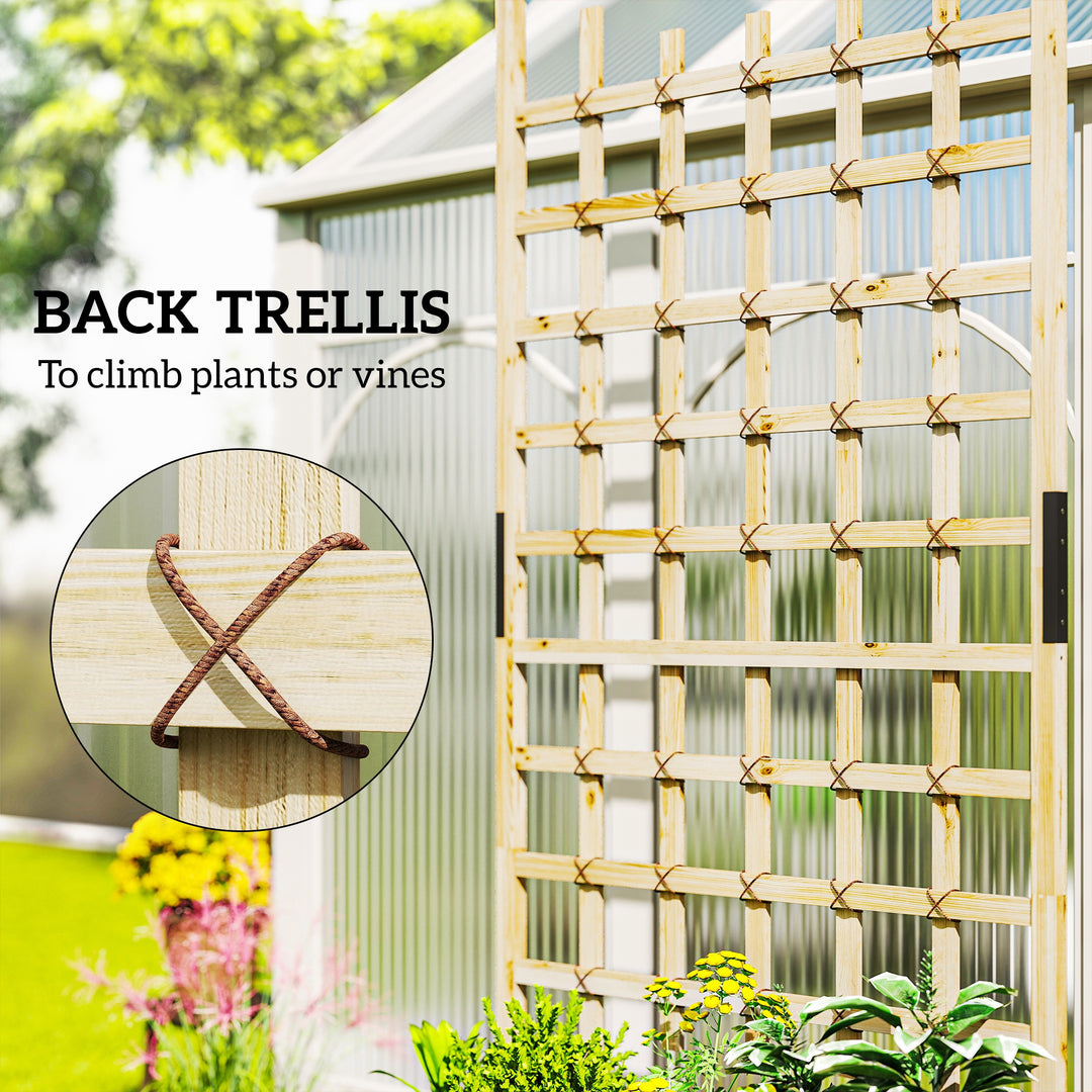 Wooden Trellis Planter, Raised Garden Bed with Wheels, to Climb and Grow Vegetables, Herbs and Flowers, Natural