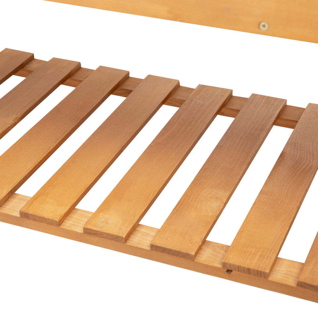 Wooden Planter Raised Elevated Garden Bed with 2 Shelves for Vegetables Flowers