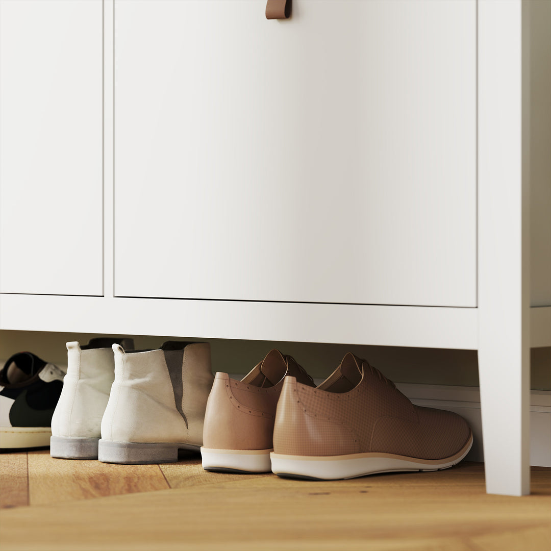 Modern Four-Drawer Shoe Cabinet - White