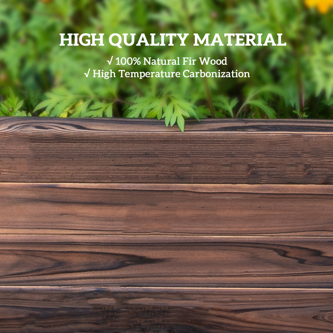 128L Wooden Raised Beds for Garden Planter Grow Containers For Outdoor Patio Plant Flower Vegetable 80L x 80W x 22.5H cm