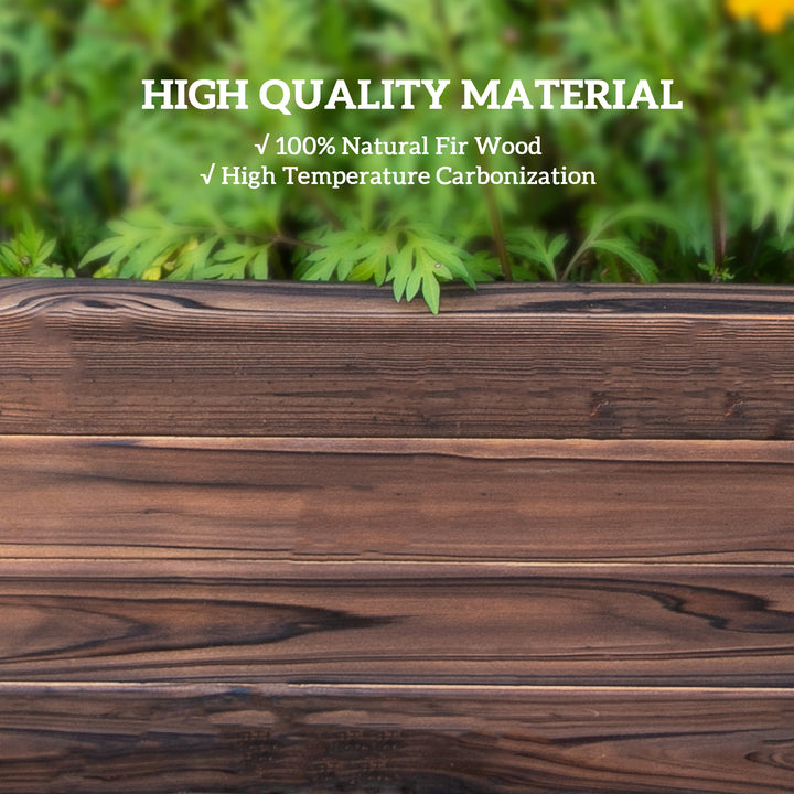 128L Wooden Raised Beds for Garden Planter Grow Containers For Outdoor Patio Plant Flower Vegetable 80L x 80W x 22.5H cm