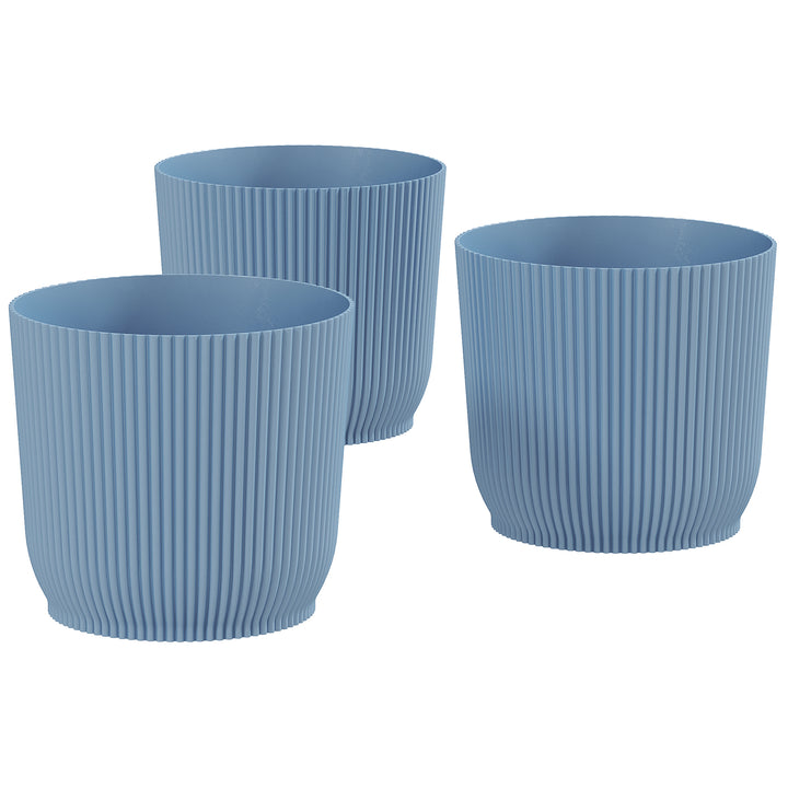 Set of Three Ф22cm Planters - Blue
