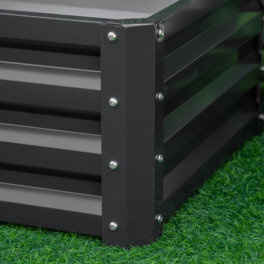 Set of Two 60 x 60cm Steel Planter Boxes - Grey