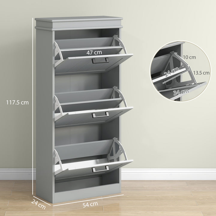 MCL Three-Drawer Minimalistic Shoe Cabinet - Grey