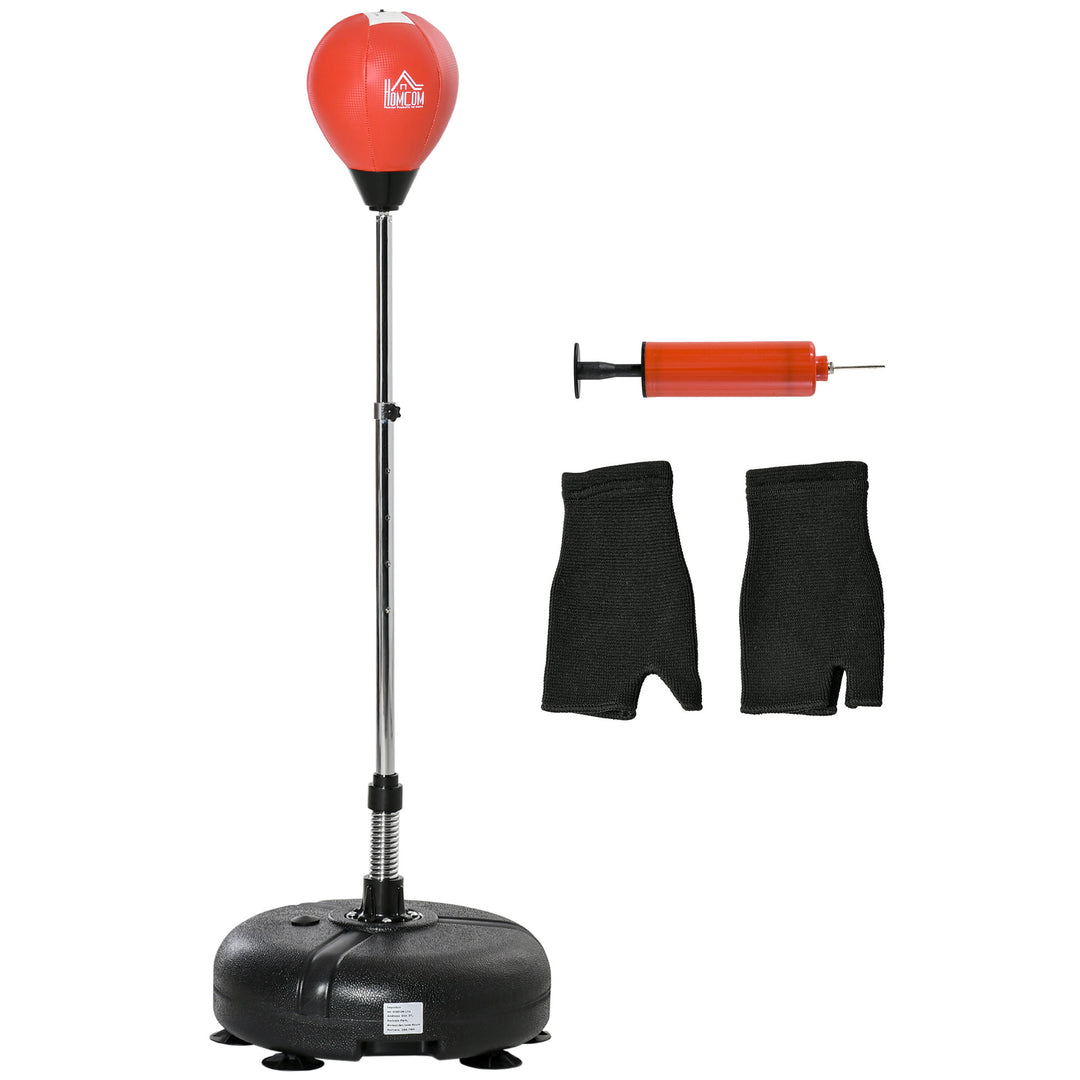 Punching Bag with Stand, 132-158cm Adjustable Height, for Teens, Red/Black