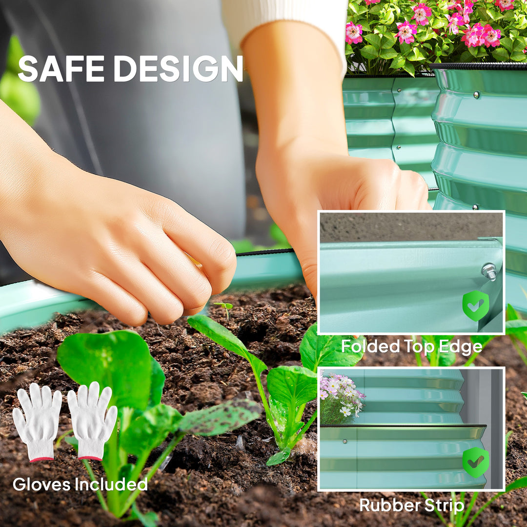 Two-Tier Galvanised Steel Garden Planter - Dark Green