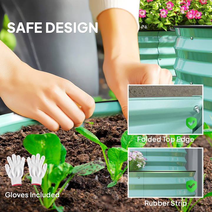 Two-Tier Galvanised Steel Garden Planter - Dark Green