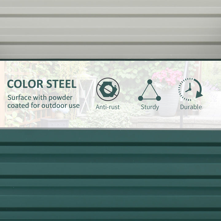 MCL Square Raised Garden Bed Box with Weatherized Steel Frame for Vegetables, Flowers, & Herbs, 120 x 120 x 30cm, Green