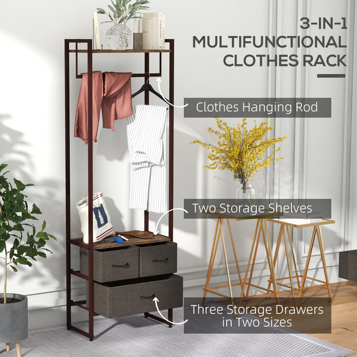 Compact Clothes Rail, with Drawers and Shelf
