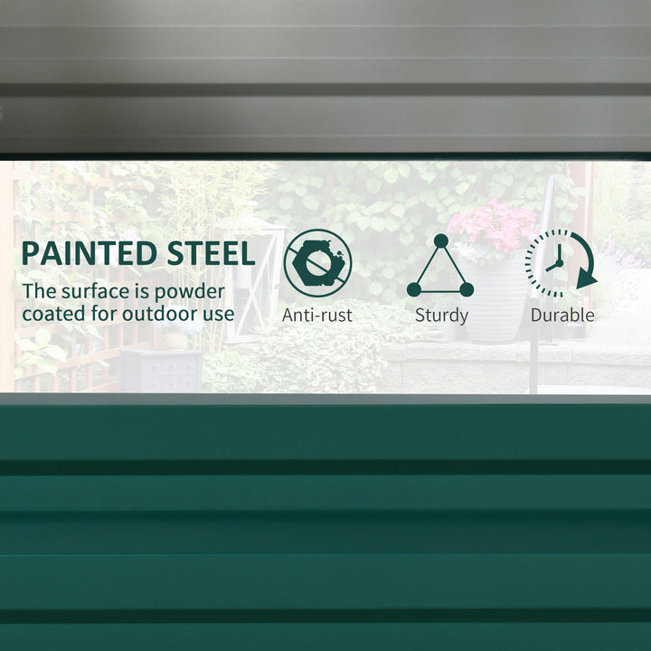 MCL Raised Beds for Garden, Galvanized Outdoor Planters, for Herbs and Vegetables, Use for Patio, Backyard, Balcony, Green