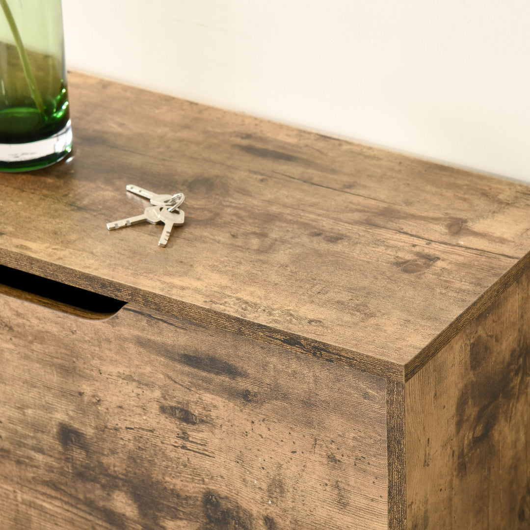 Industrial Shoe Cabinet with 3 Flip Drawers, Narrow Shoe Storage Cabinet for 18 Pairs, Freestanding Slim Shoe Storage Organiser for Entryway, Hallway, Rustic Brown