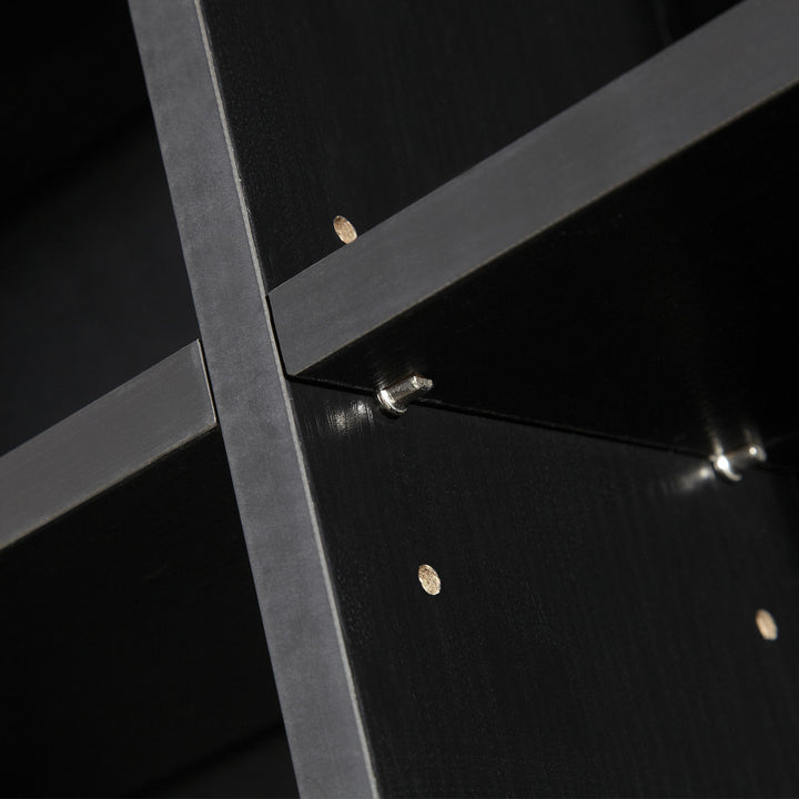 1116 CD/ 528 DVD Storage Unit, Media Storage Shelf, Wooden Display Unit with Adjustable Shelves, 102 x 195 cm, Black