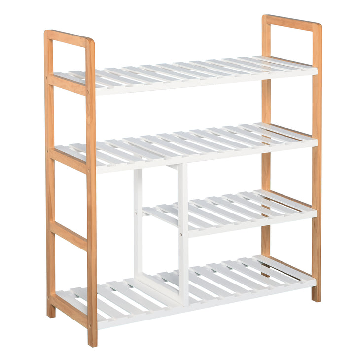 4 Tier Shoe Racks Storage Stand Shelf Organizer Wood Frame 78 x 68 x 26 cm Hallway Furniture