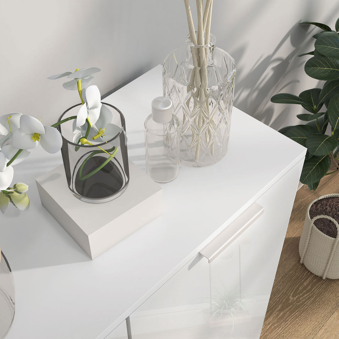 Five-Shelf Shoe Storage Cupboard - White